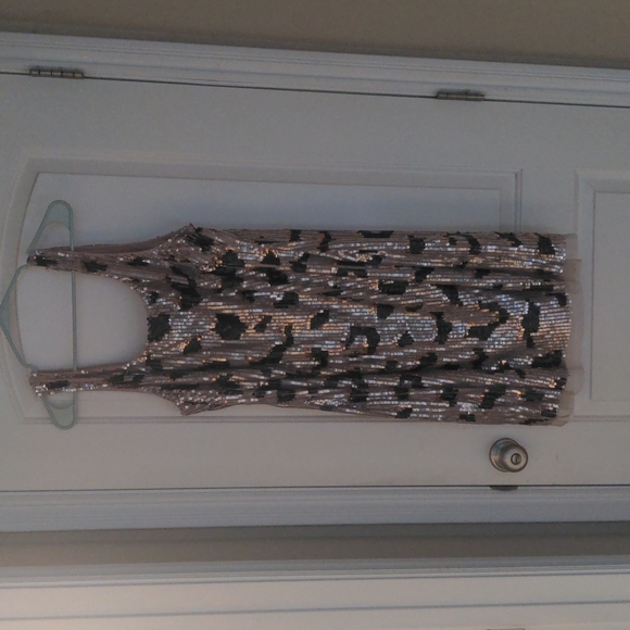 BRAND NEW WITH TAGS Adrianna Papell Beaded Mesh Dress - Picture 2 of 12